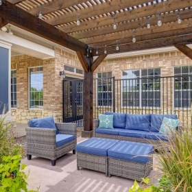 a patio with a patio and a covered patio with a covered patio