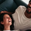 a man and woman laughing